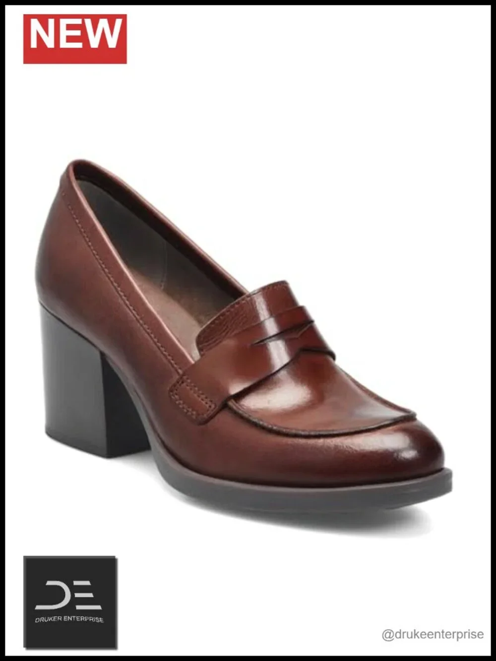 Vintage Chunky Heel Loafers for Women - Slip On Dress Shoes